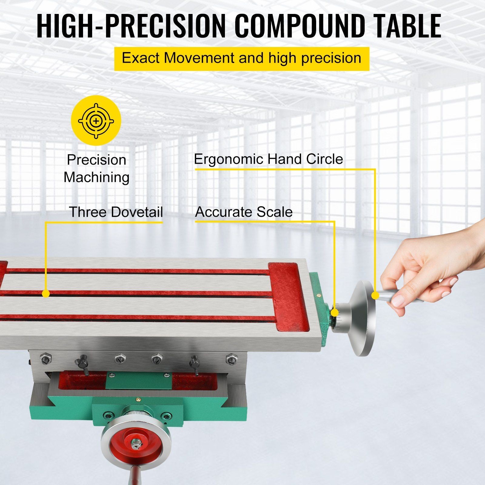 17.7x6.7in Precision Compound Milling Table 2 Axis 4 Way Adjustment
