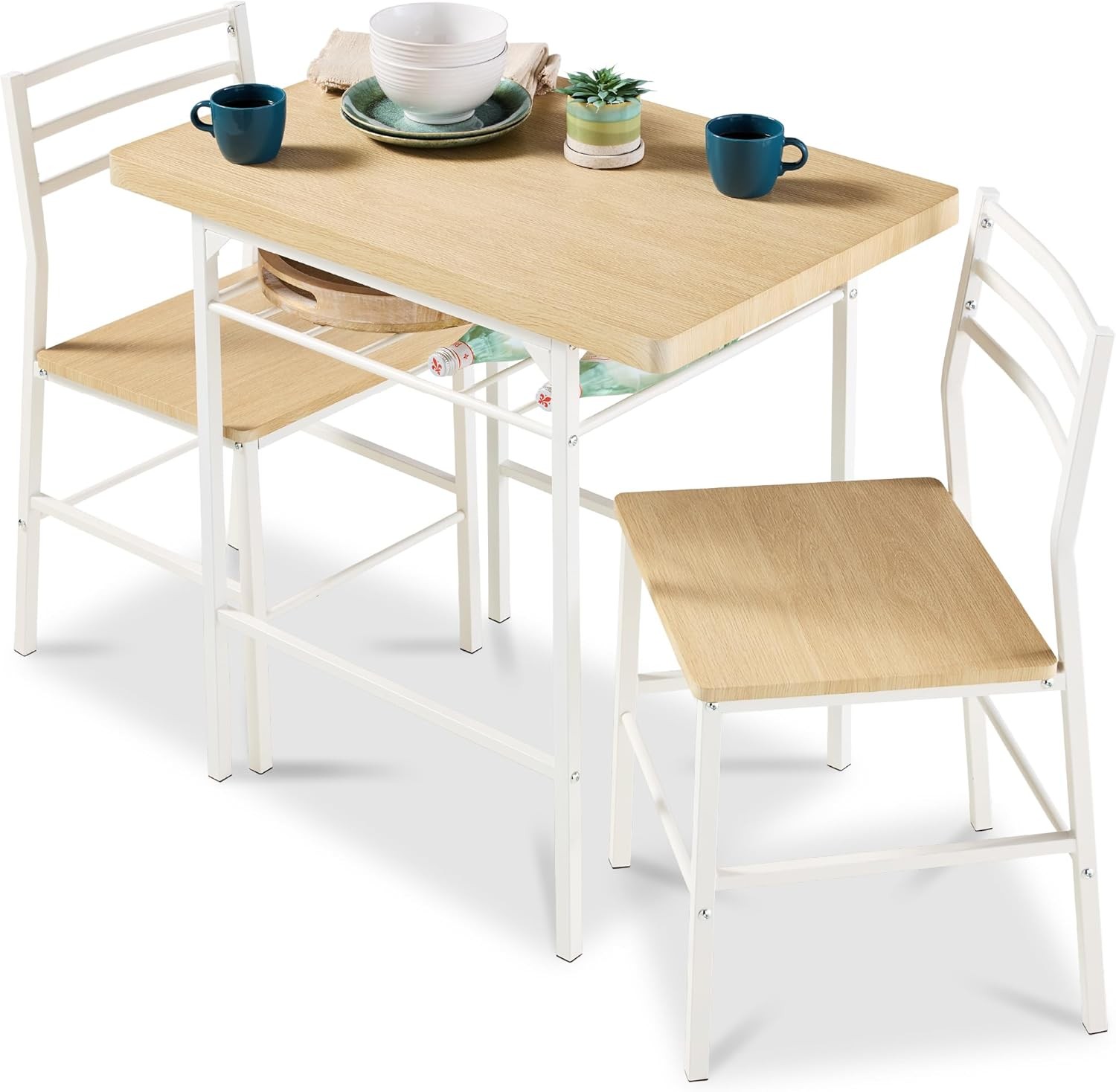 3-Piece Modern Dining Set Space Saving Dinette Kitchen Dining Room Small Space