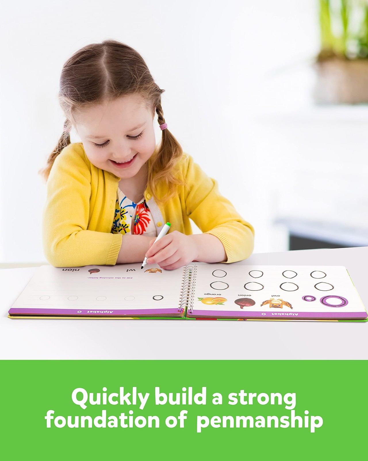 Coogam Learn to Write Workbook, Numbers Letters Practicing Book, Small, Black