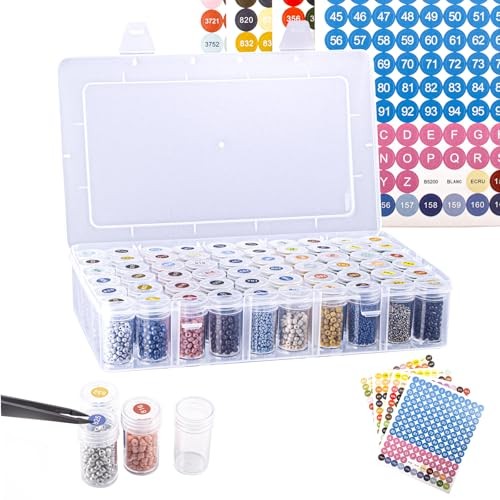 Diamond Painting Storage Containers Set, 60 Grid Bead Organizer with