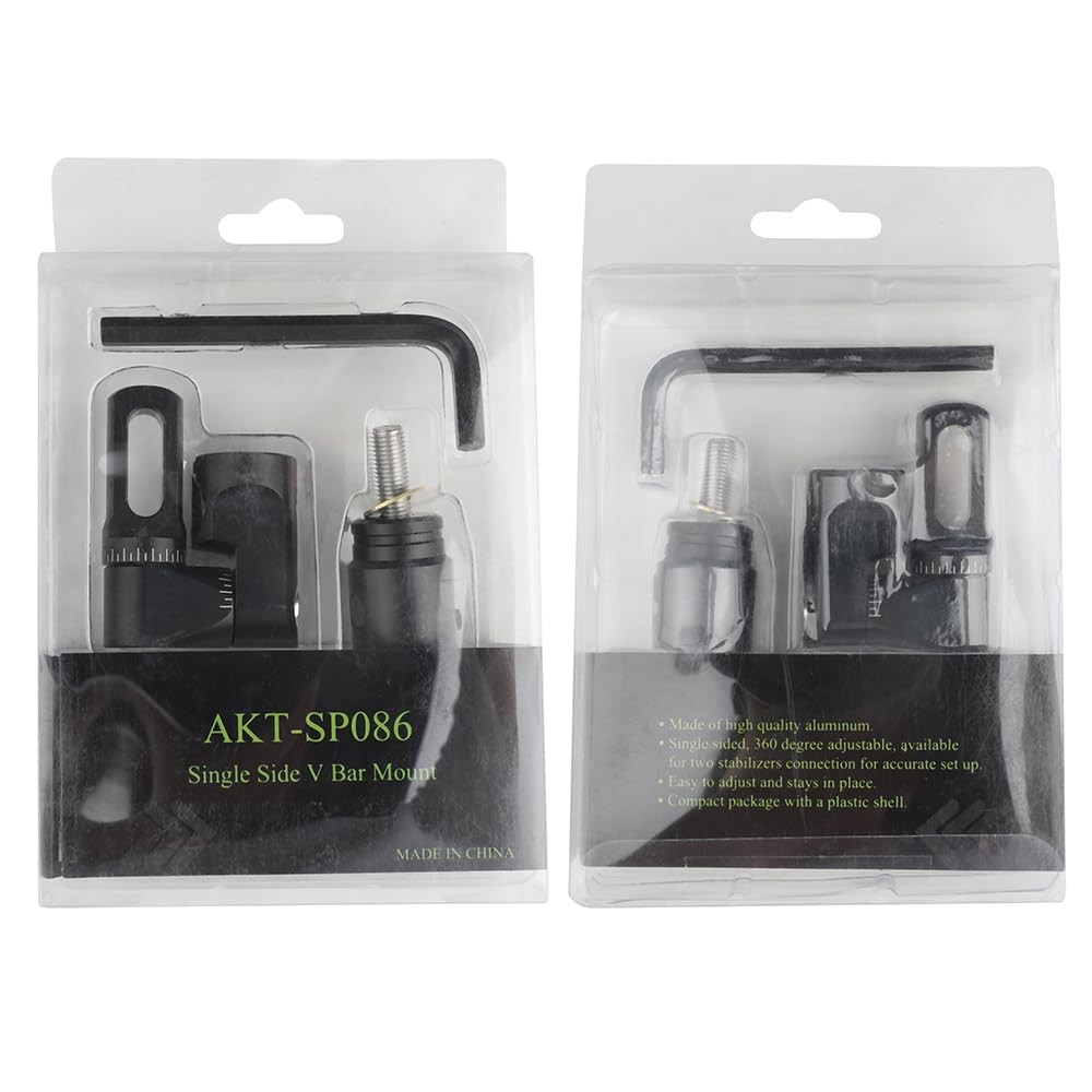 Single/Double Side Adjustable V-Bar Mount Quick Disconnect Bow Rod Stabilizer...