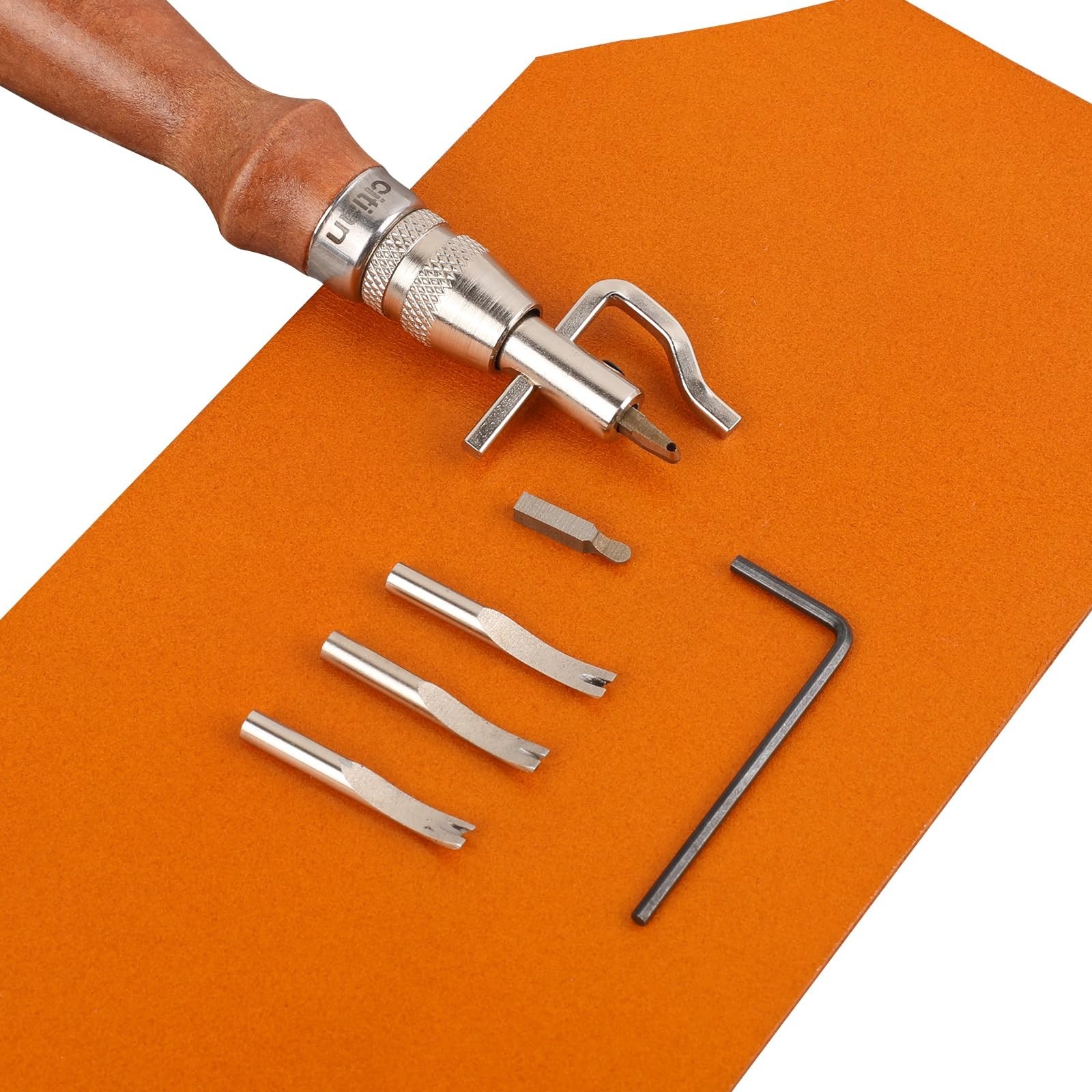 citian 7pcs Pro Adjustable Leather Stitching Groover, Leather Edge Bevelers, ...
