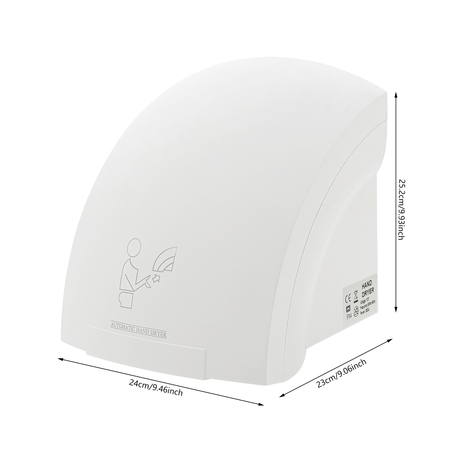 1200W Hand Dryer Commercial Electric Automatic Sensor Handy Bathroom Restroom