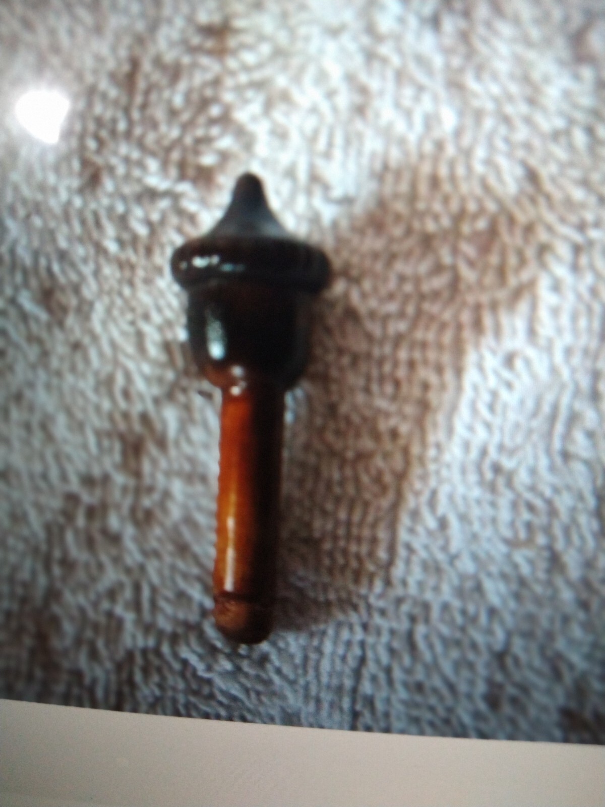 HOMEMADE WOOD 5/8" ACORN PLUG FOR BLACK POWDER HORN 5/16 SHAFT 2 1/2 TALL