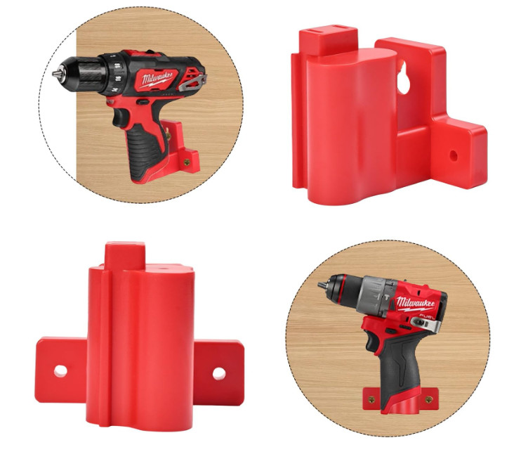 Tool Holders and Battery Holder Compatible Milwaukee M12 12V Wall Mount Plastic