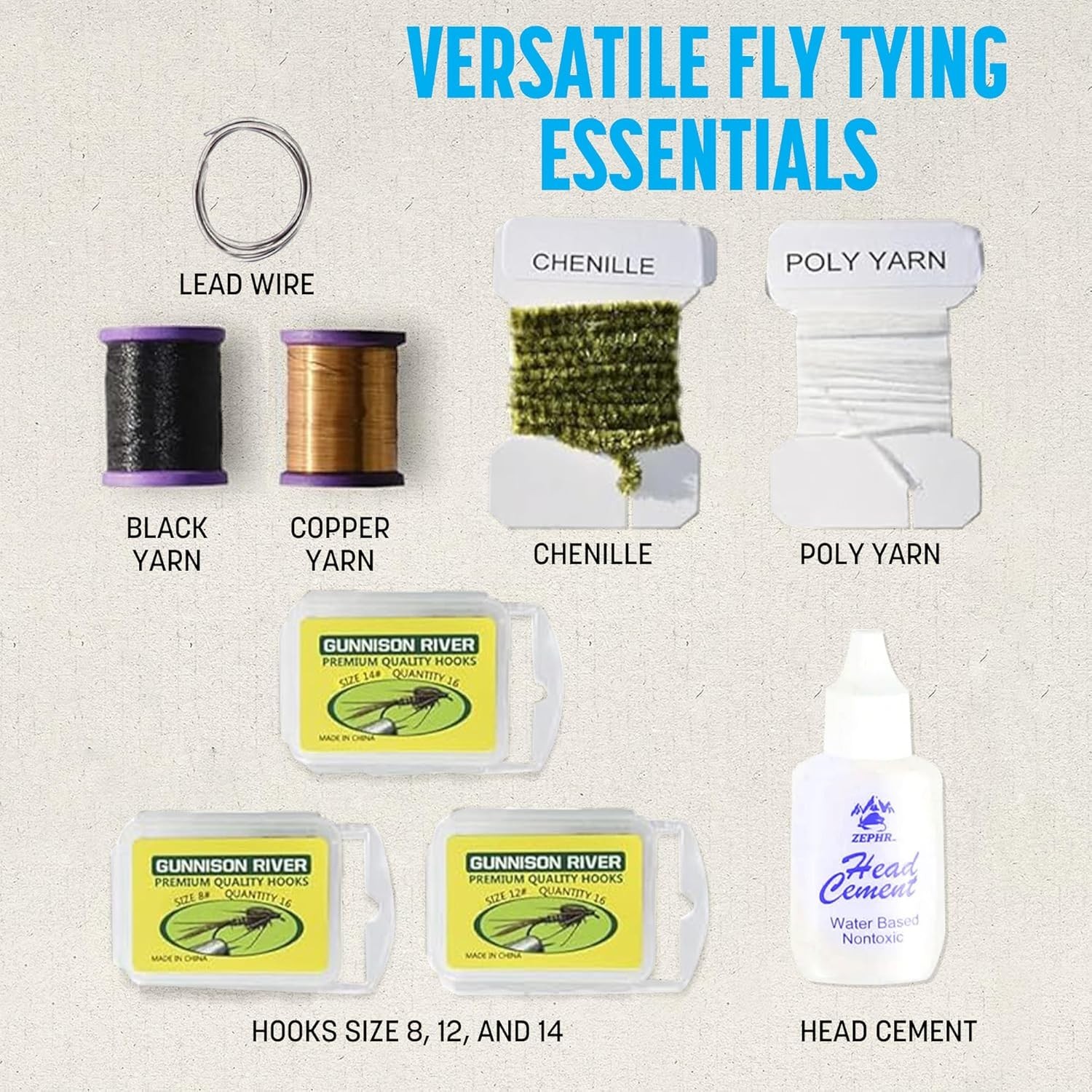Complete Fly Tying Starter Set in Wooden Box