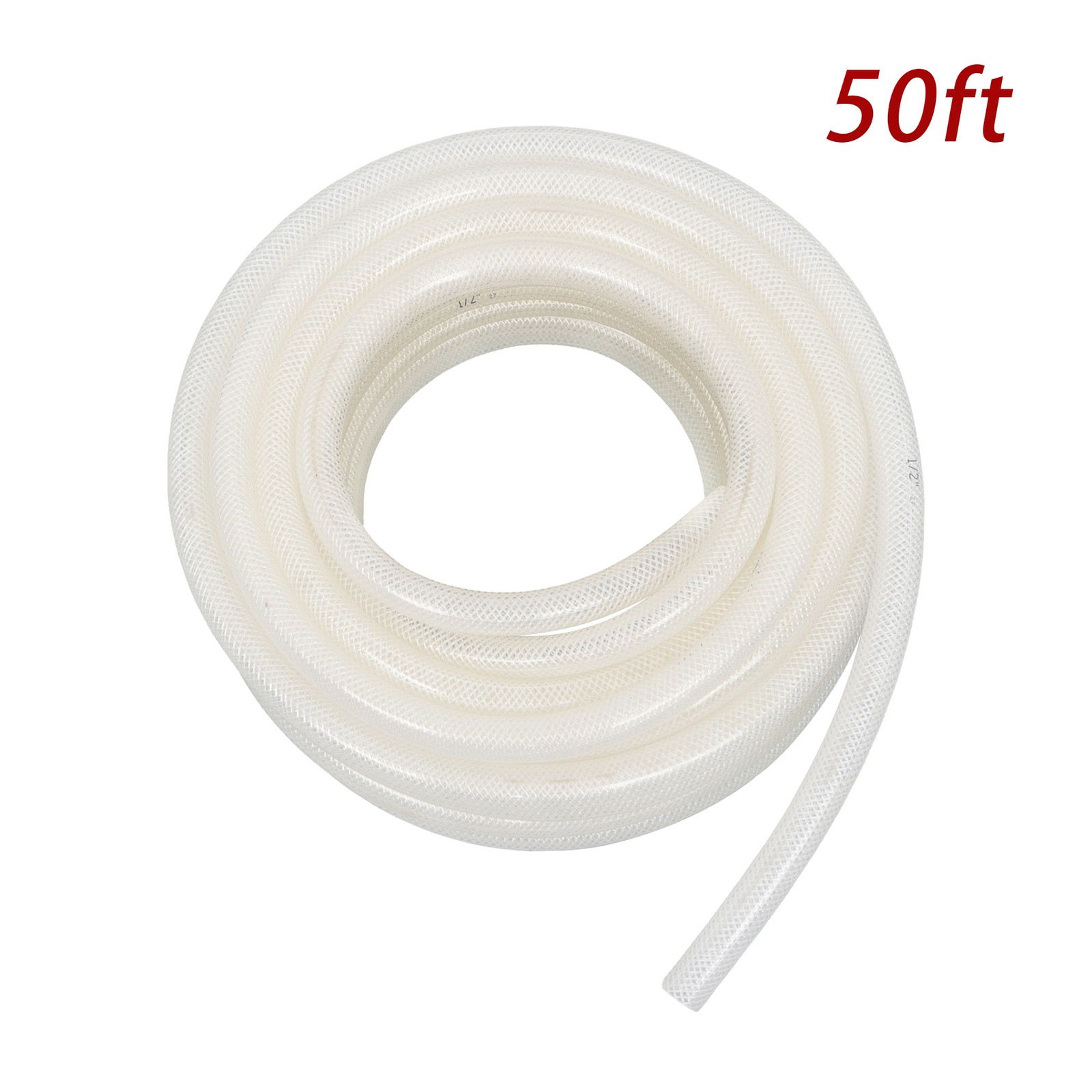 Braided Clear PVC Vinyl Tubing 1/2" ID 3/4" OD PVC High Pressure Water Hose 50FT