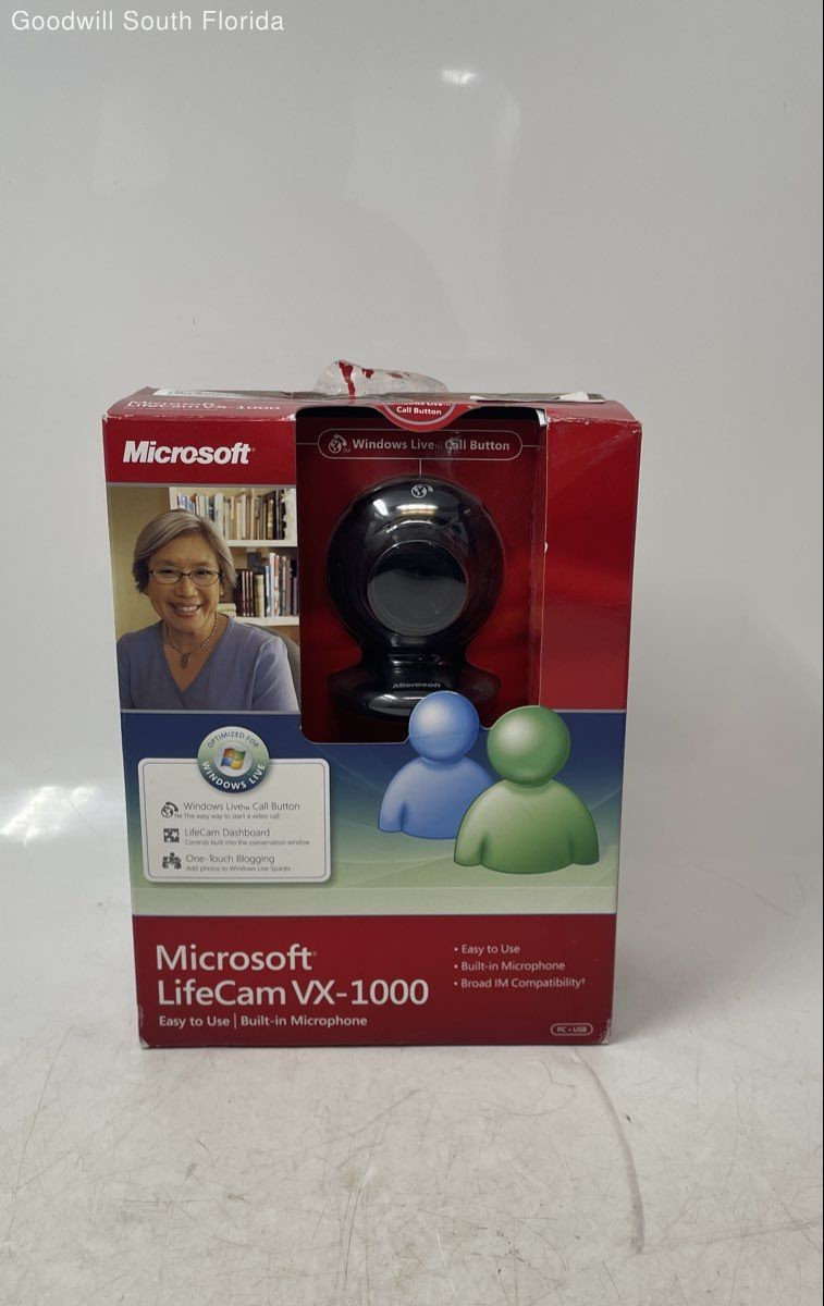 Microsoft LifeCam VX-1000 Built-In Microphone PC USB Webcam Not Tested With Box