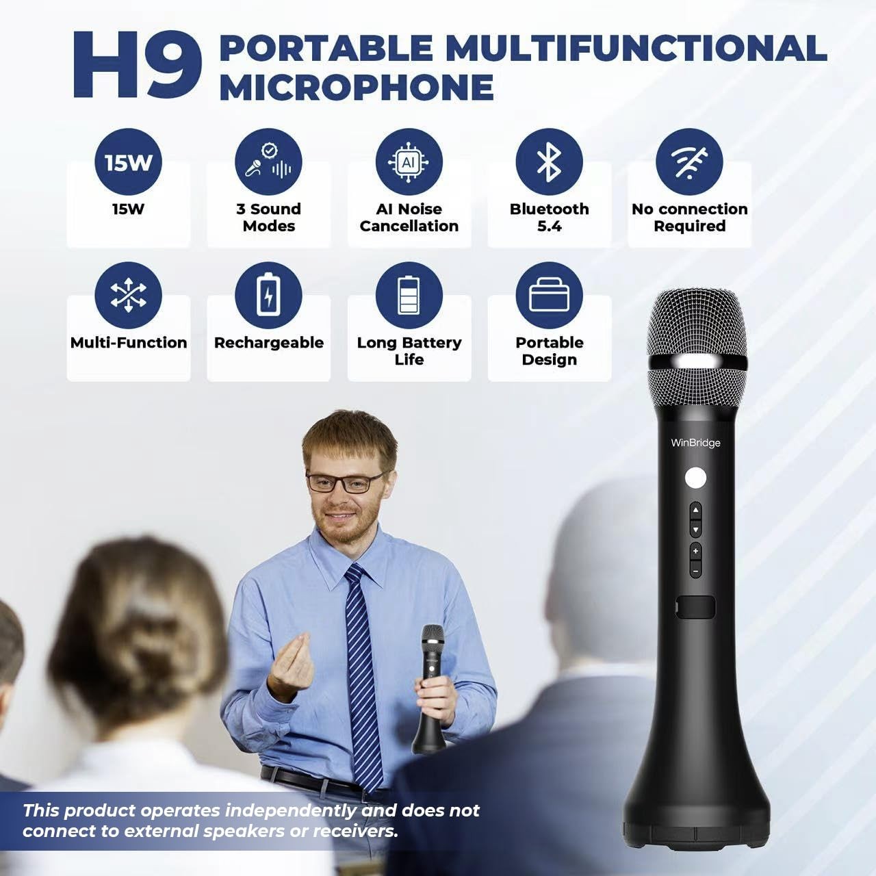 Bluetooth Microphone Wireless Voice Amplifier, Professional Intelligent Noise...