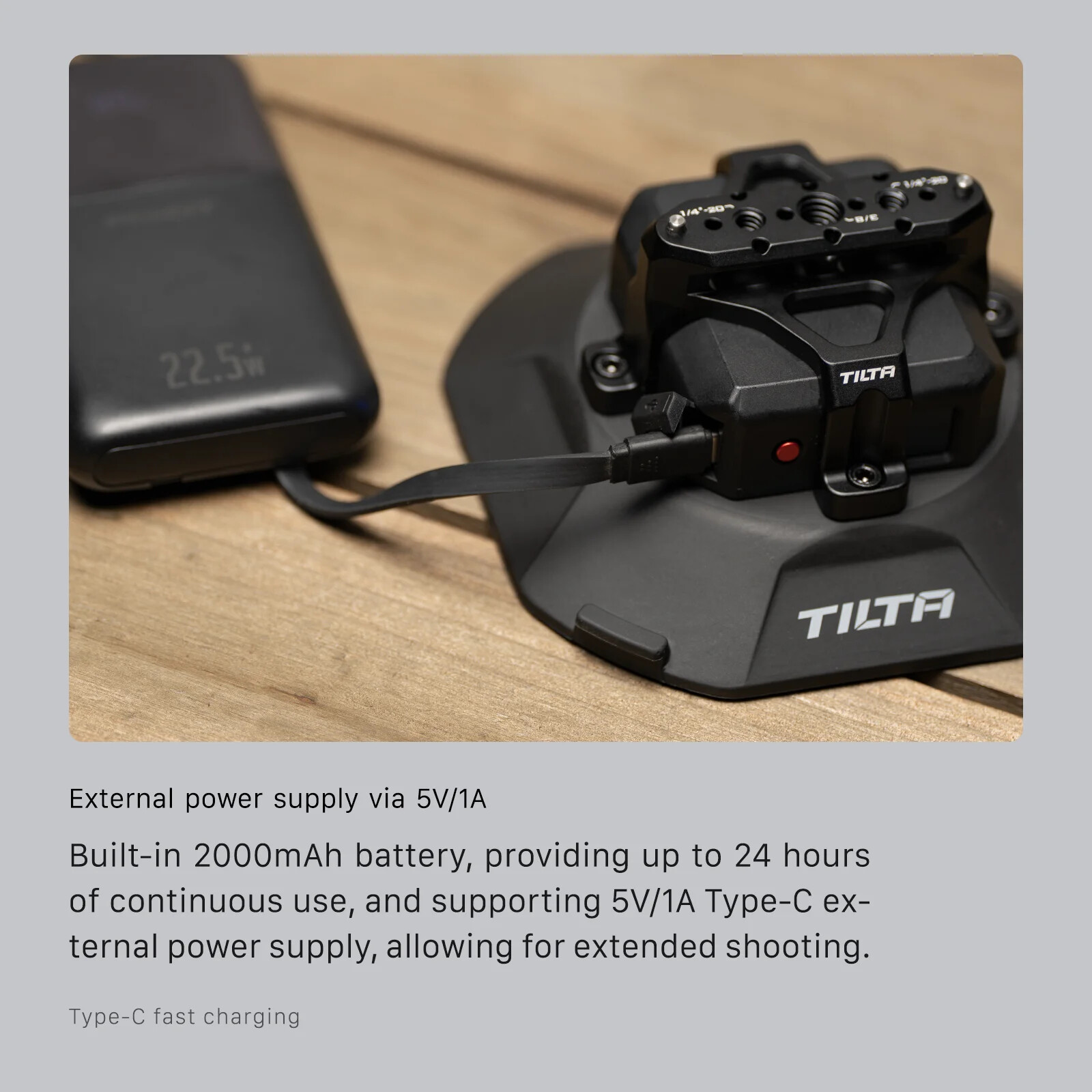 TILTA HDA-ESC Electronic Suction Cup 4.5" Multi-Functional ( Internal Batteries)