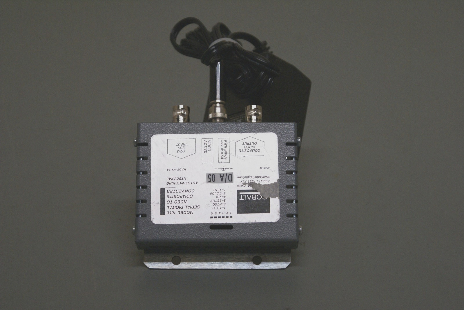 COBALT MODEL 4010 SDV 4:2:2 TO ANALOG COMPOSITE CONVERTER    1H