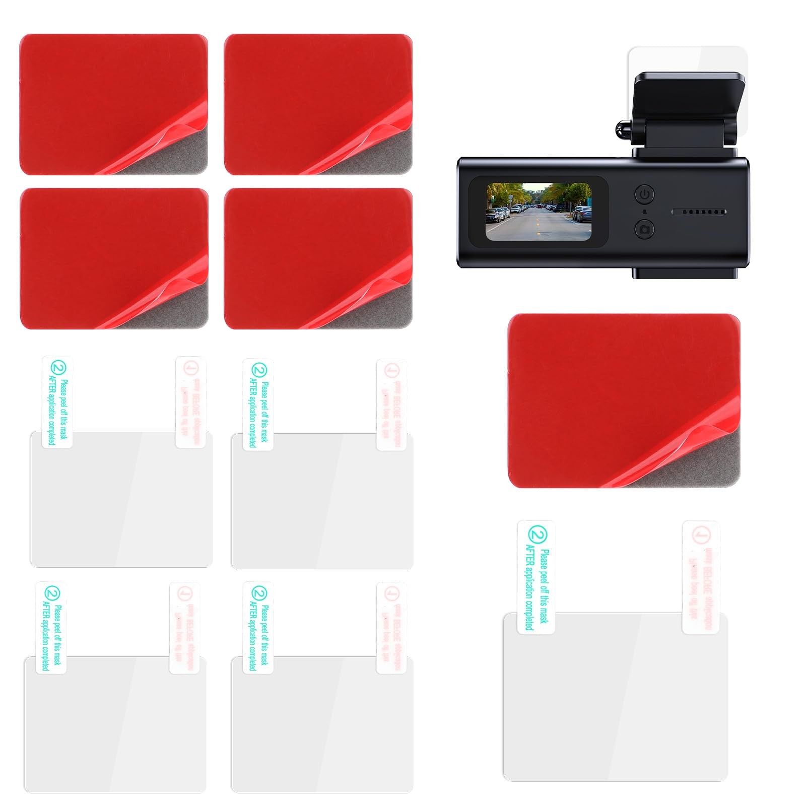 4 Pcs Electrostatic Double-Sided Sticker Mounting for Dash Cam Windshield Film