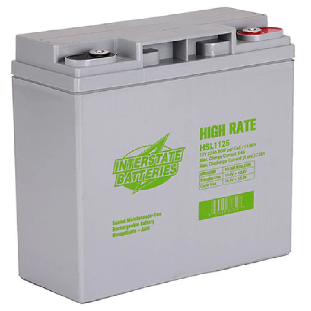 Interstate HSL1125 12V 22Ah AGM Battery High Capacity Upgrade For OEM 18Ah 20Ah