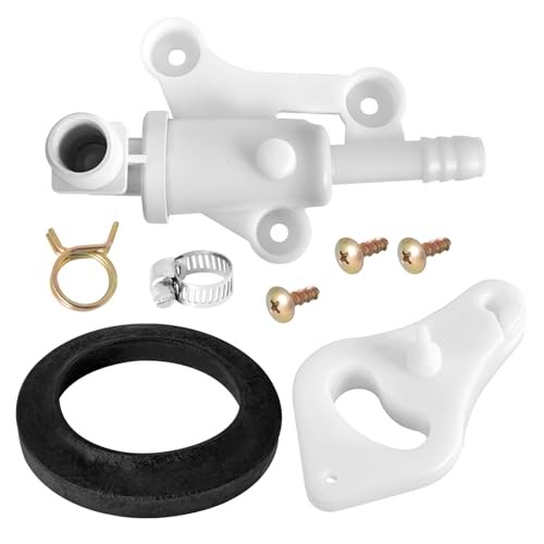 34100 RV Toilet Water Assembly Valves Kit with Hose Clamp Compatible with