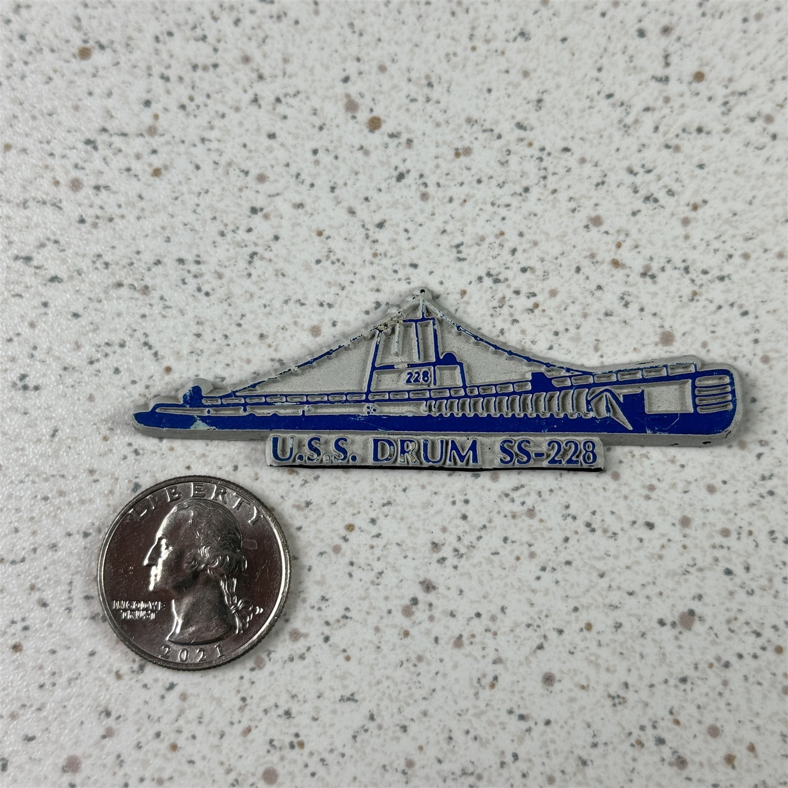 Authentic Vintage USS Drum SS-228 Submarine Fridge Magnet #53644