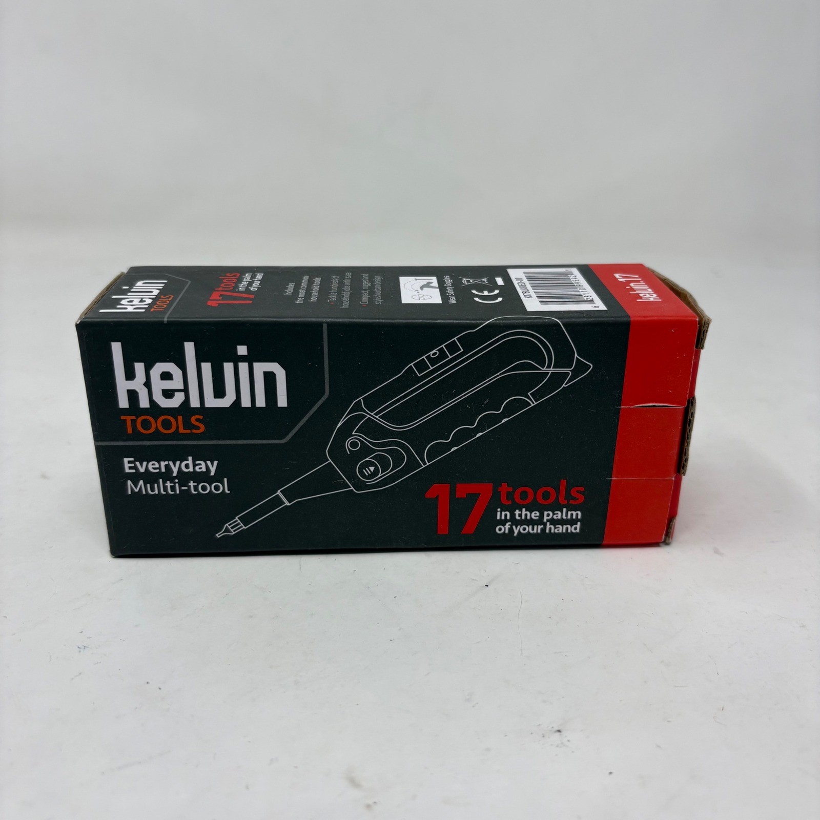 Kelvin 17 Everyday Multi-tool Compact 17-in-1 Household Hand Tool K17BLKRED-01