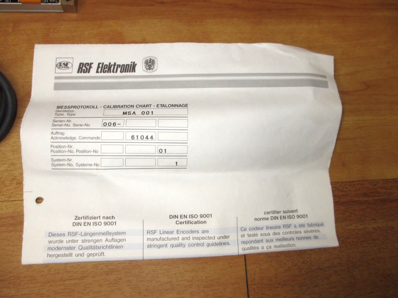 RSF Elektronik MSA001 *NEW* Linear Encoder Scale