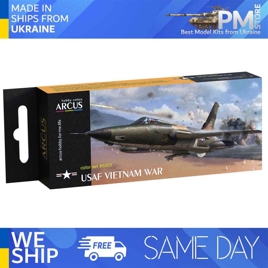 Arcus 5005 Enamel paints set USAF Vietnam War 6 colors in set 10ml