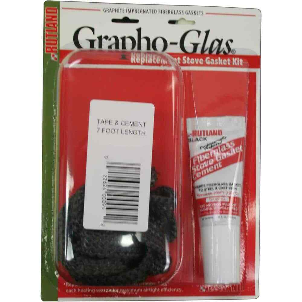 Rutland Fireplace + Stove Parts 3/8"x7' Rope Grapho-Glas Replacement Gasket Kit