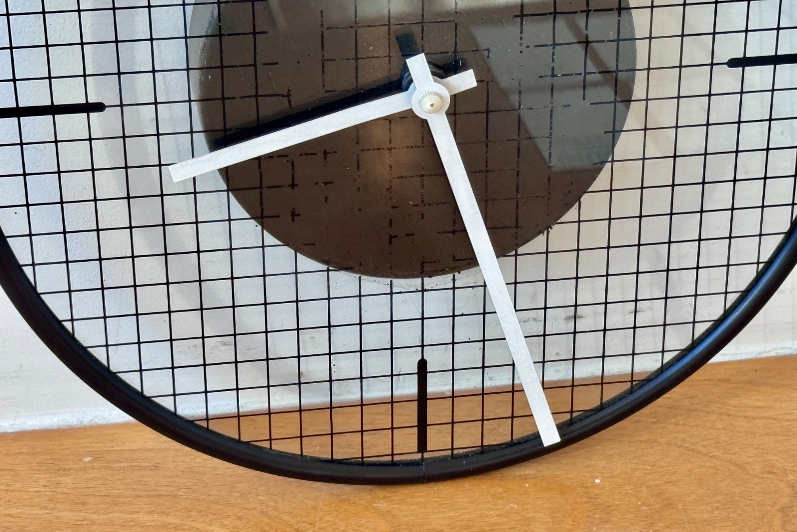 1980 George Kovacs Post Modern Geometric Glass Black Wall Clock Vtg Retro Mcm