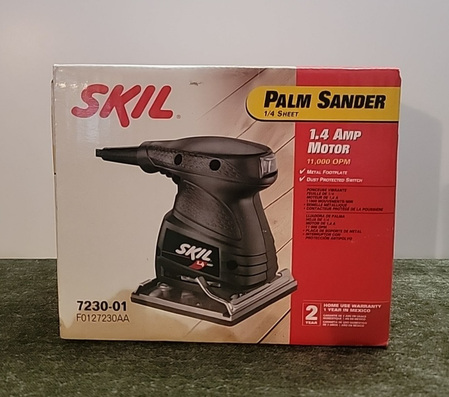 Skil 1/4 Sheet Palm Sander~1.4 AMP Motor~7230-01~NEW in BOX~