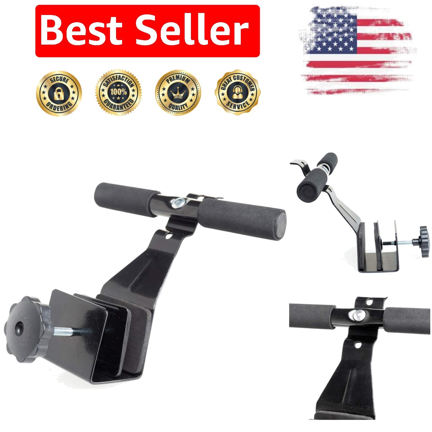 Durable Alloy Steel Doorway Sit-Up Bar - Portable & Adjustable for 200 lbs