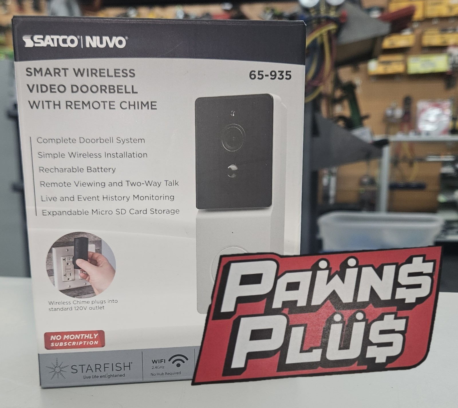 Satco Nuvo 65-936 Smart Wireless Video Doorbell With Remote Chime