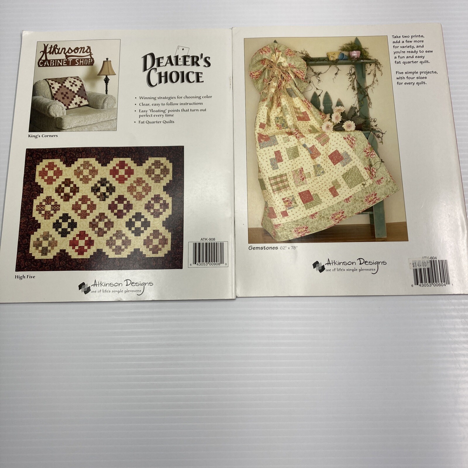 Atkinson Designs Dealer's Choice & Take Two Quilting Patterns Craft
