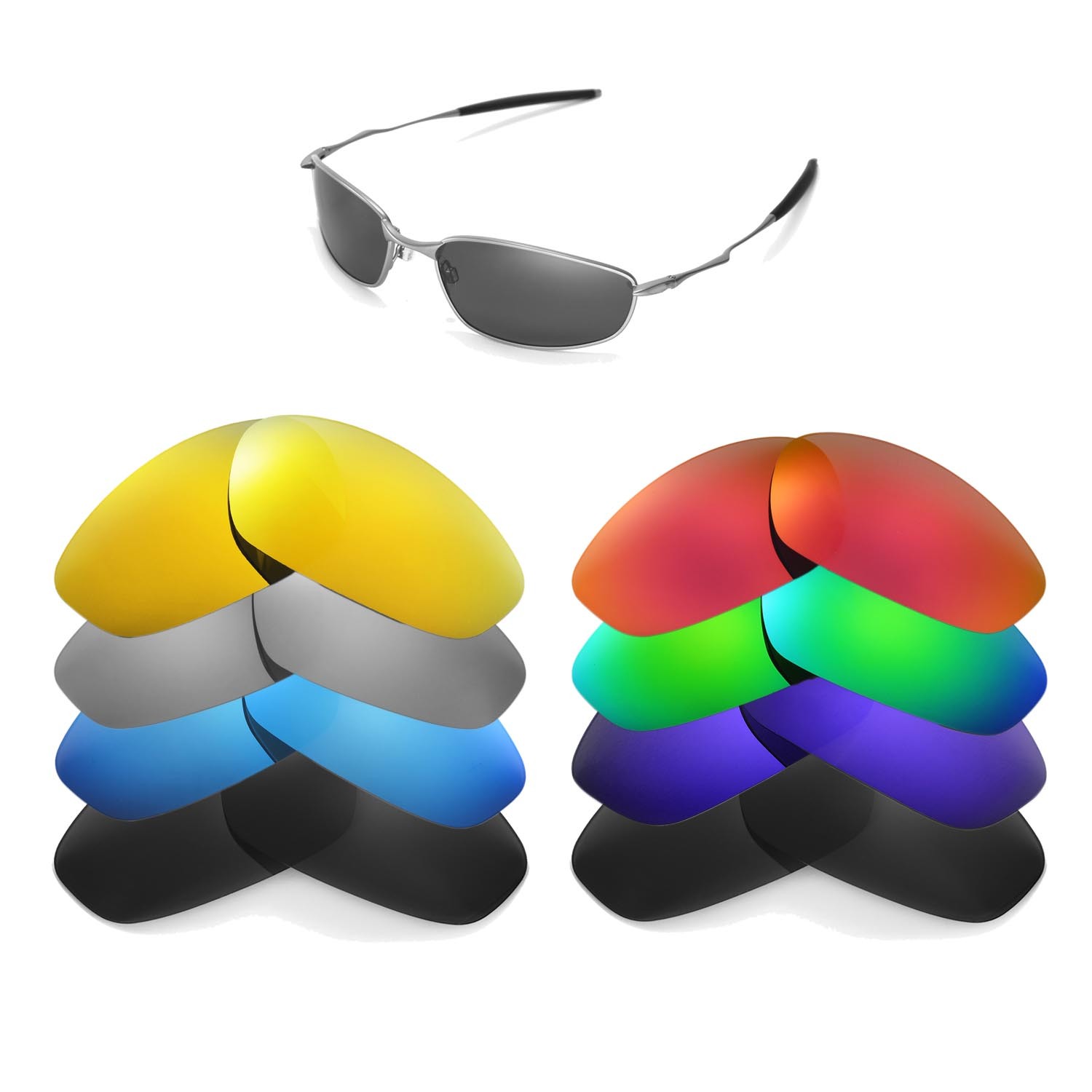 Walleva Replacement Lenses for Oakley Whisker Sunglasses - Multiple Options