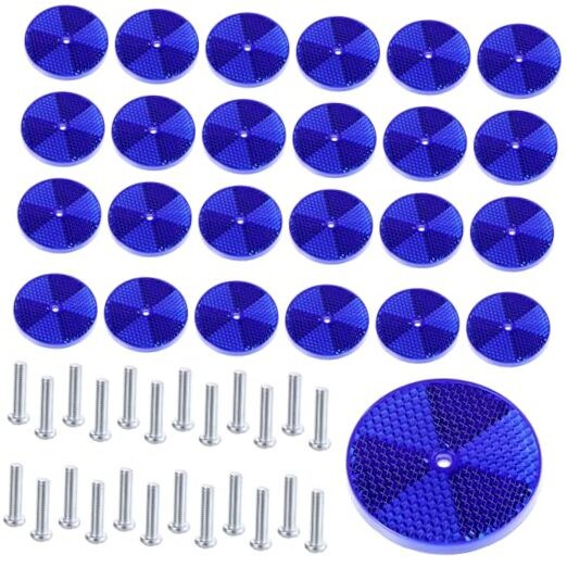 24 Pack Front Round Reflector for Driveway Fence Posts Trailers Safety