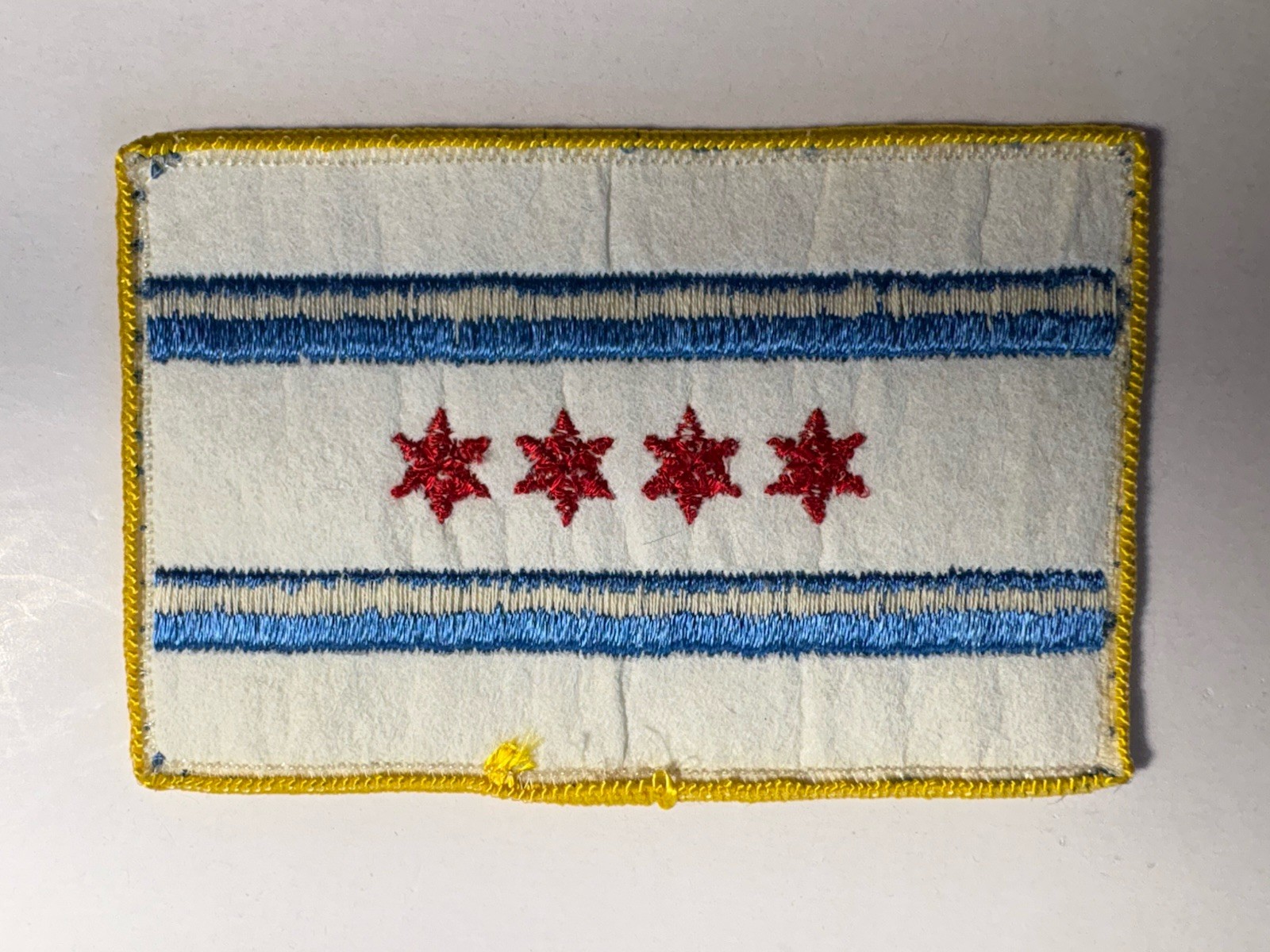 Chicago Illinois Flag Patch ~ Yellow Trim