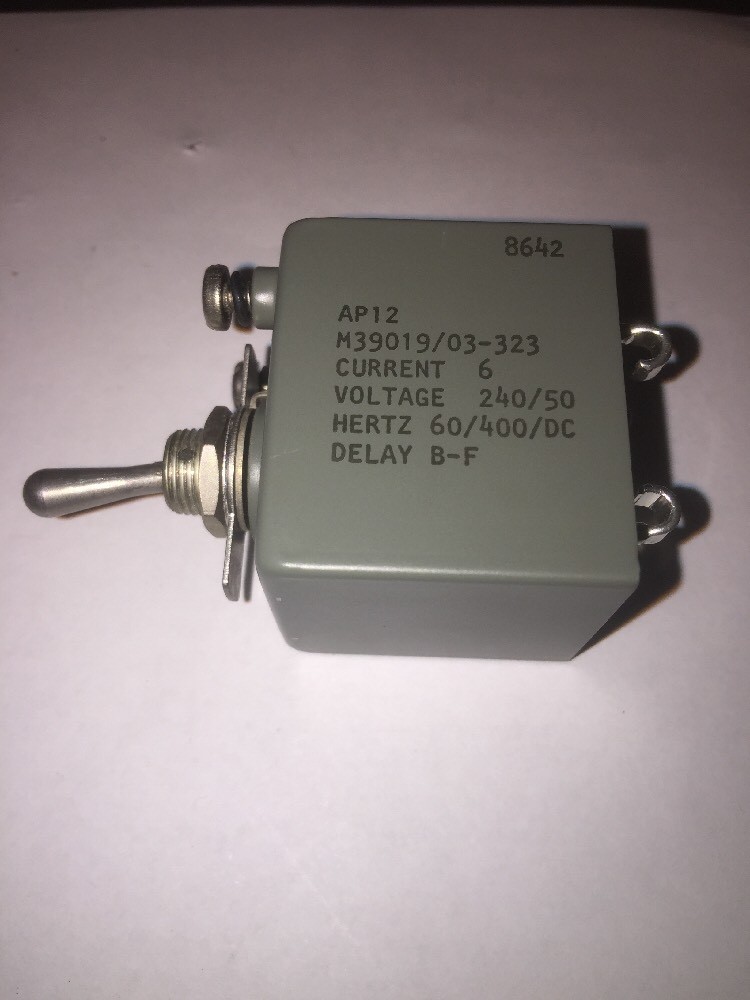 M39019/03-323AIRPAX CIRCUIT BREAKER 6 AMPS/ 240 VOLTS/ 60 HERTZ 400/DC