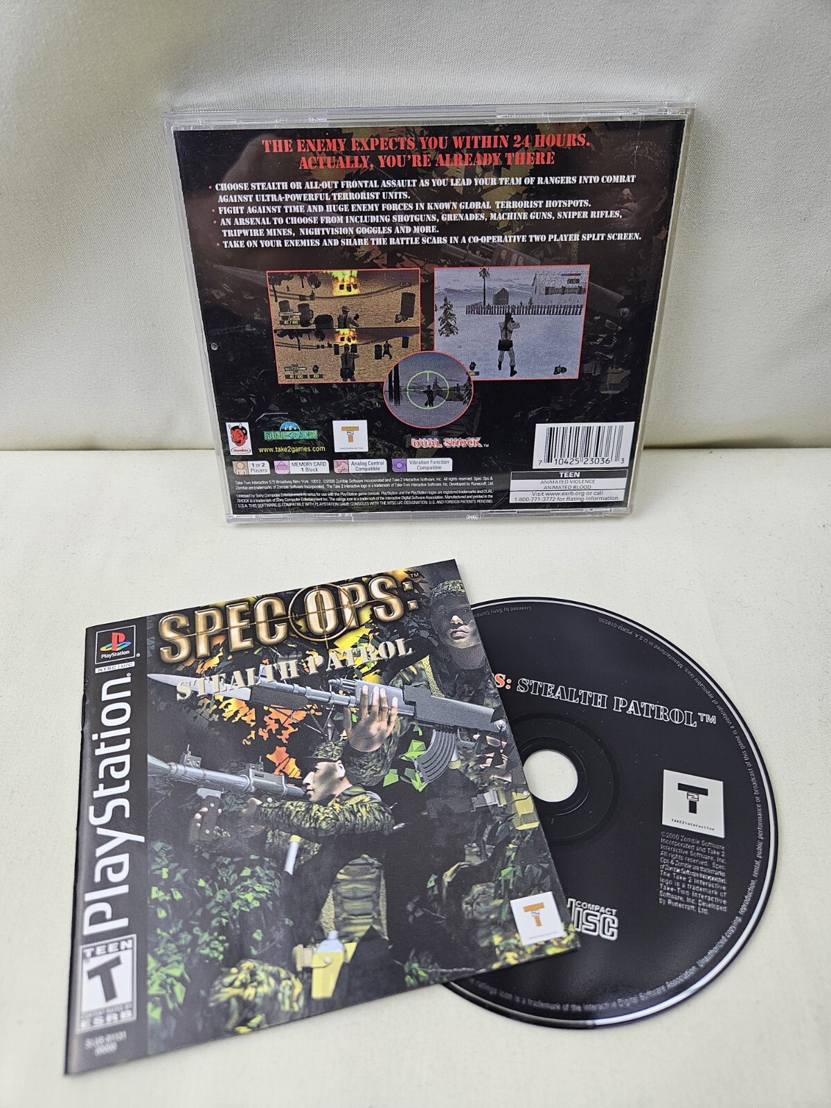 Spec Ops Stealth Patrol -Sony Playstation PS1- CIB Complete Tested Video Game