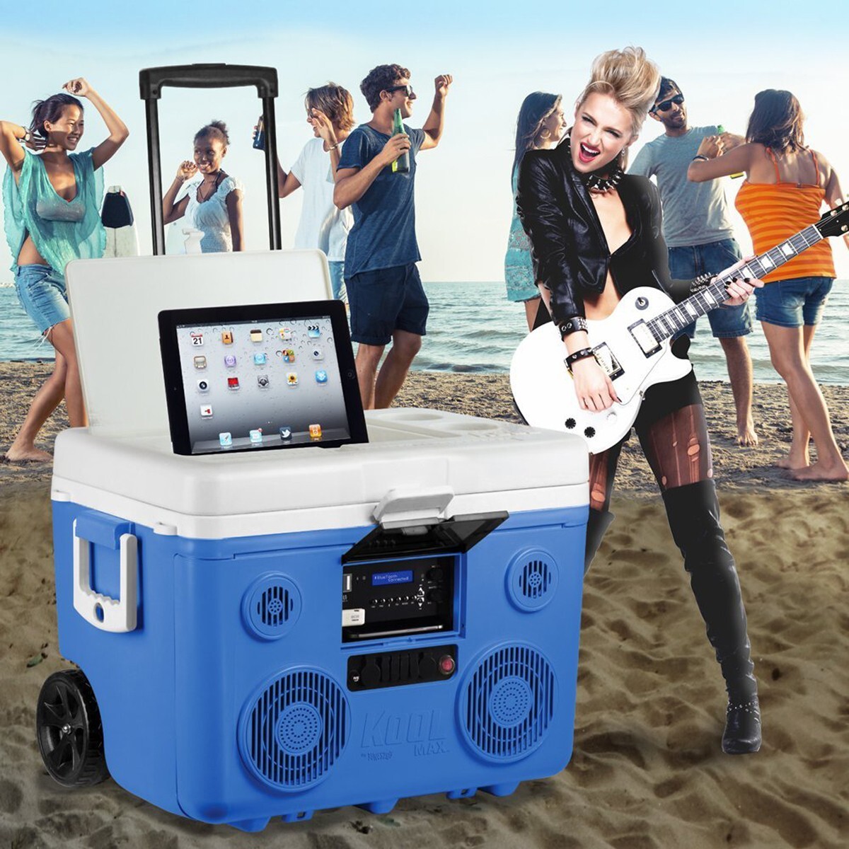 KoolMAX 40 Qt Cooler 350W Audio System Bluetooth Speaker Power Station -Refurber