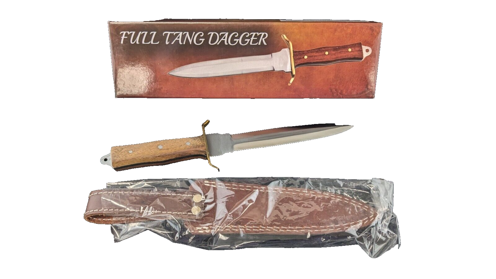Full Tang Medieval Double Edge Dagger Sheath EUC