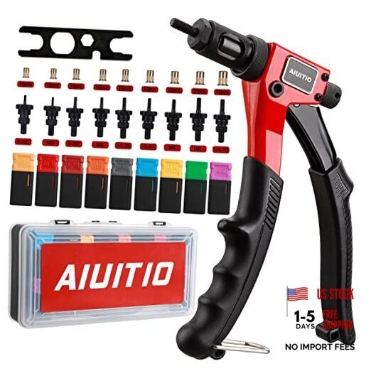 8" Rivet Nut Tool, Rivnut Tool Kit with 9 Metric and SAE 8 inch rivet nut tool