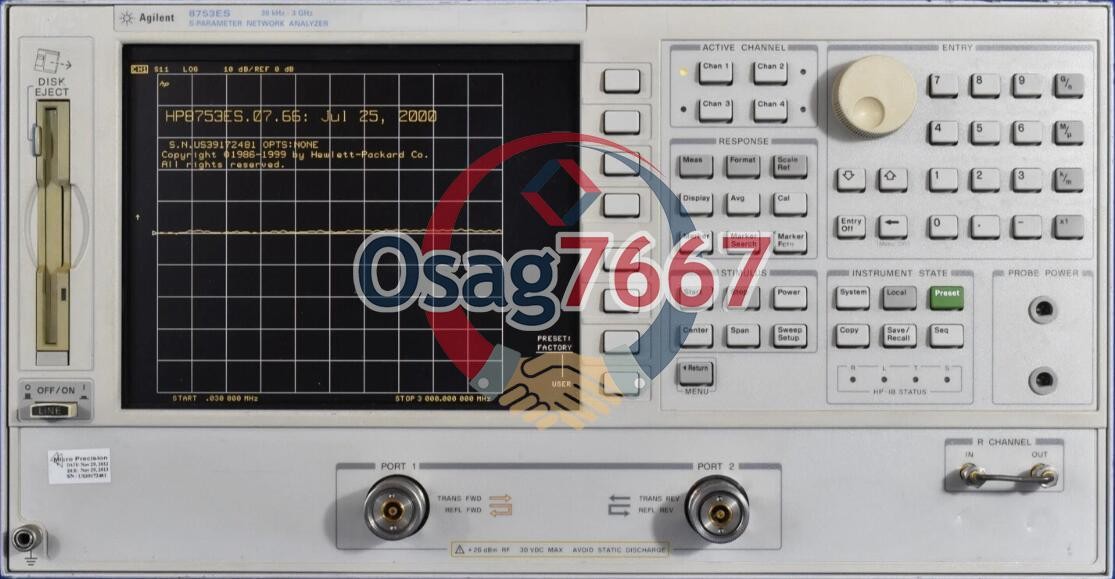 1PC Agilent 8753ES 30kHz-3GHz Network Analyzer USED