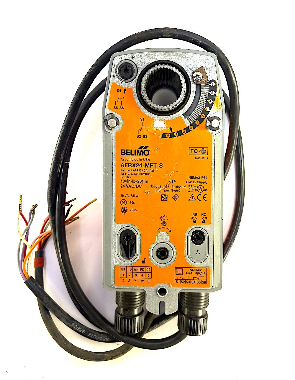 Belimo AFRX24-MFT-S Damper Actuator Used