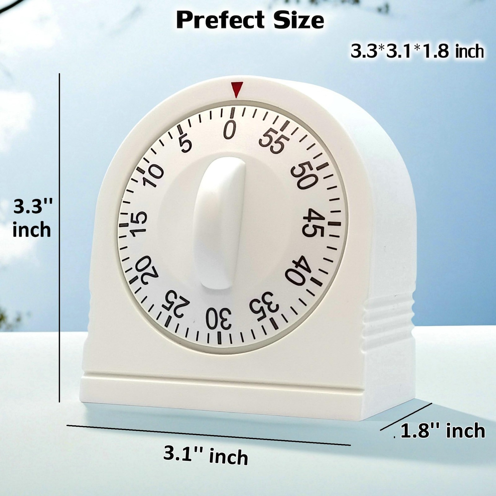 60 Minute Wind Up Timer, Visual Mechanical Timer with Loud Alarm, Manual Coun...