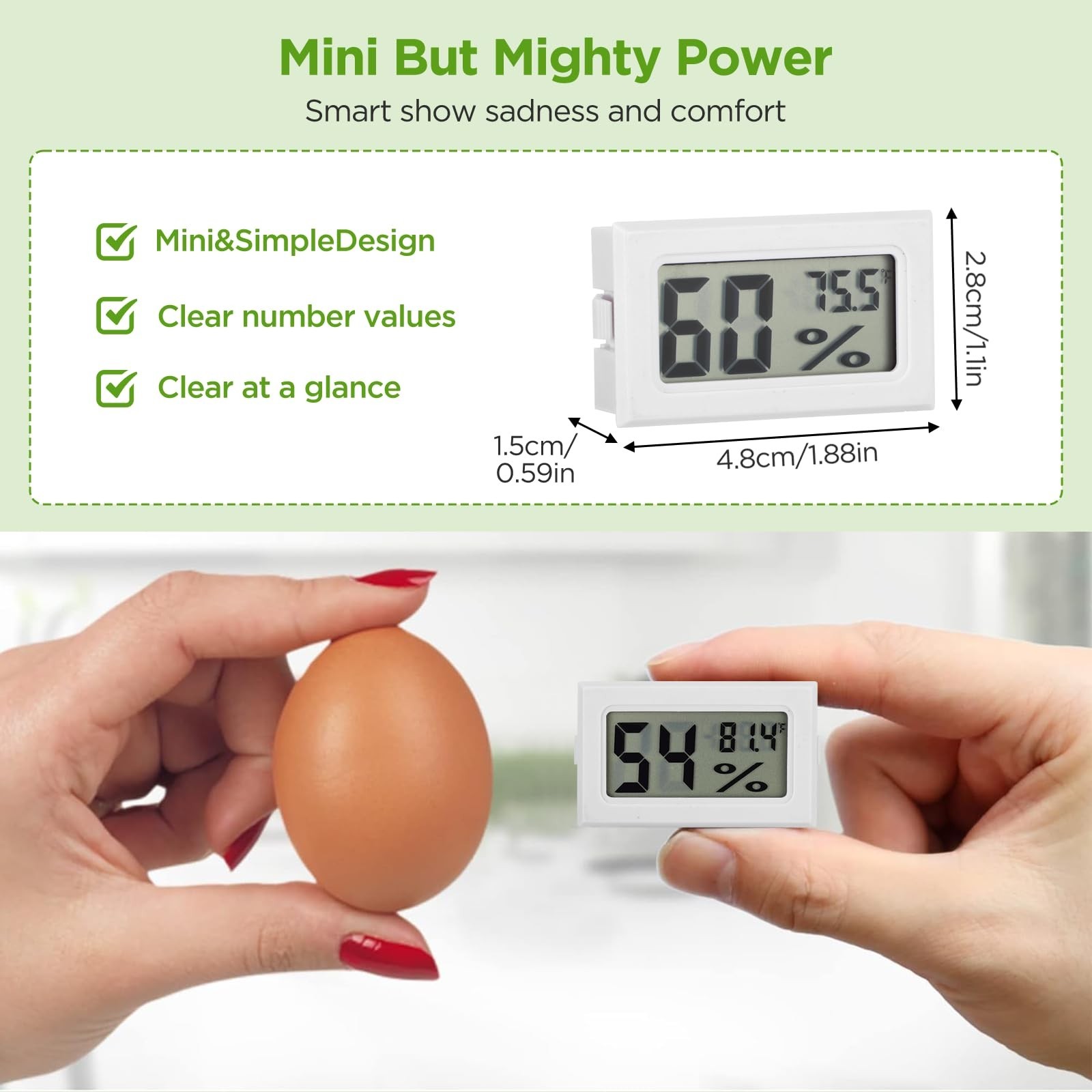 12 Pack Mini Hygrometer Digital Electronic Temperature Humidity Meters Gauge ...