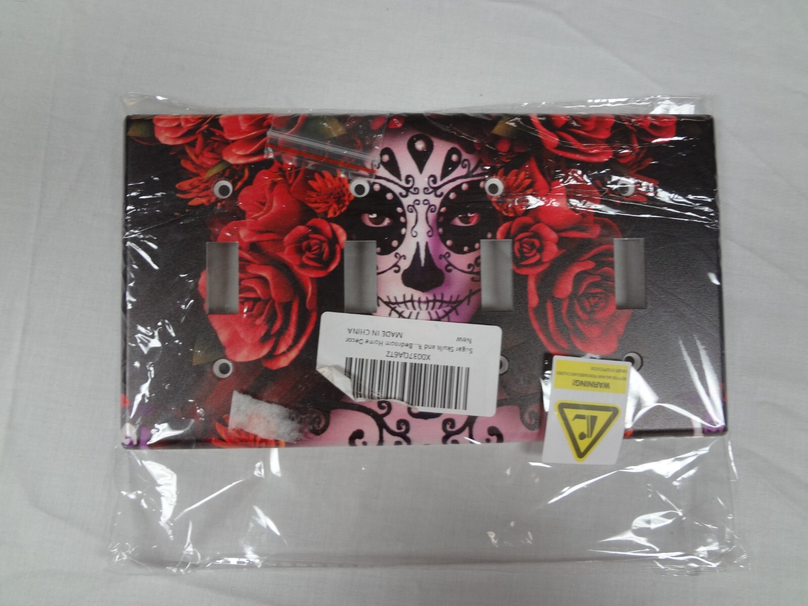 SUGAR SKULL MAKEUP WOMAN ROSES  4 LIGHTSWITCH COVER NEW W/SCREWS