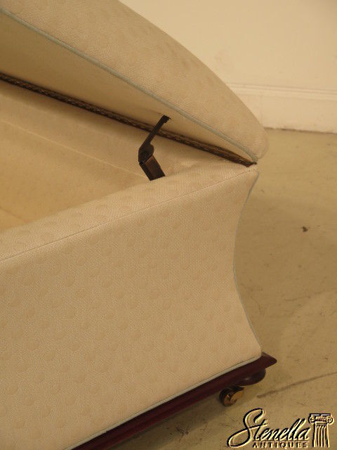 38684E: Large White Upholstered Flip Top Ottoman Or Chest Coffee Table