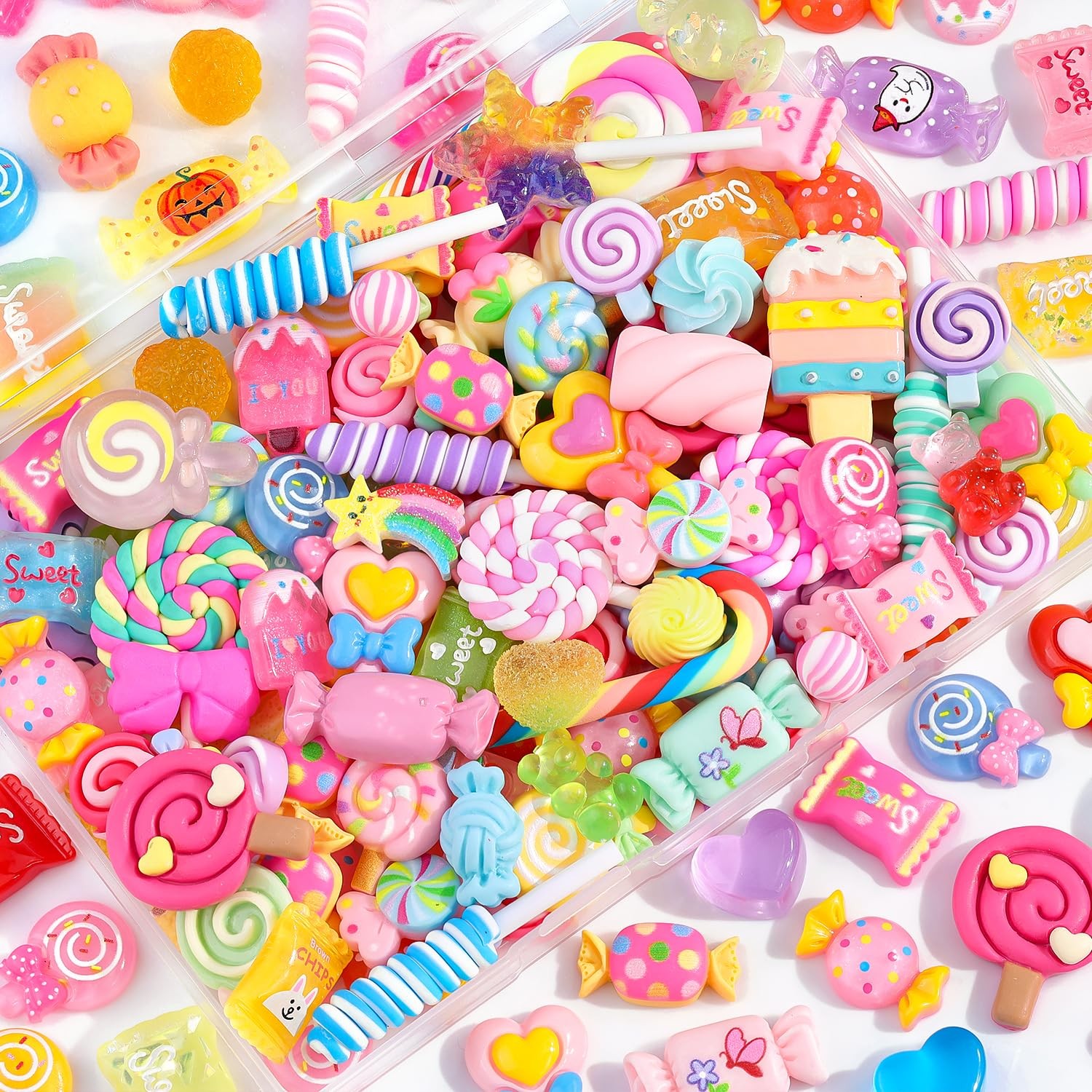 Fake Candy Charms 120PCS Cute Flatback Resin Charms For Slime, Random Kawaii ...
