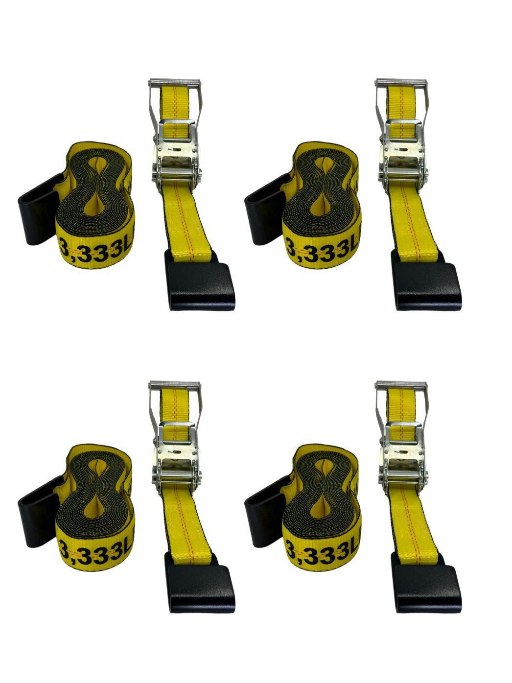 2"X27' Ratchet Strap with Flat Hook 4 Pack