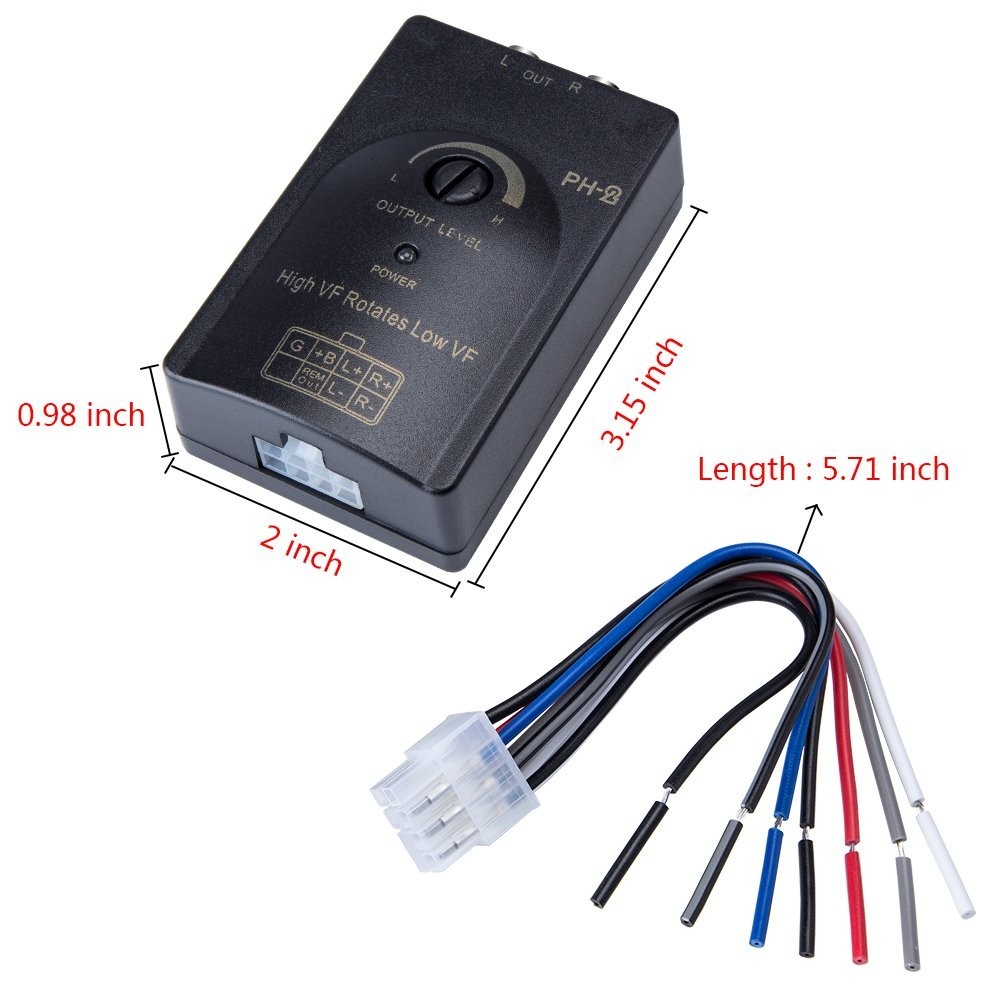 Adjustable Car Audio RCA Converter – Optimize Bass Levels & Install with Ease