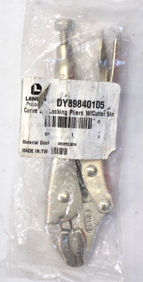 Lawson 5" Tiger Tooth Curved Jaw Locking Pliers w Cutter Genuine OEM DY89840105