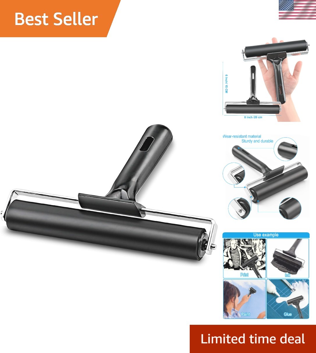 Rubber Roller, Ideal for Anti Skid Tape Construction Tools, Print, Ink and St...
