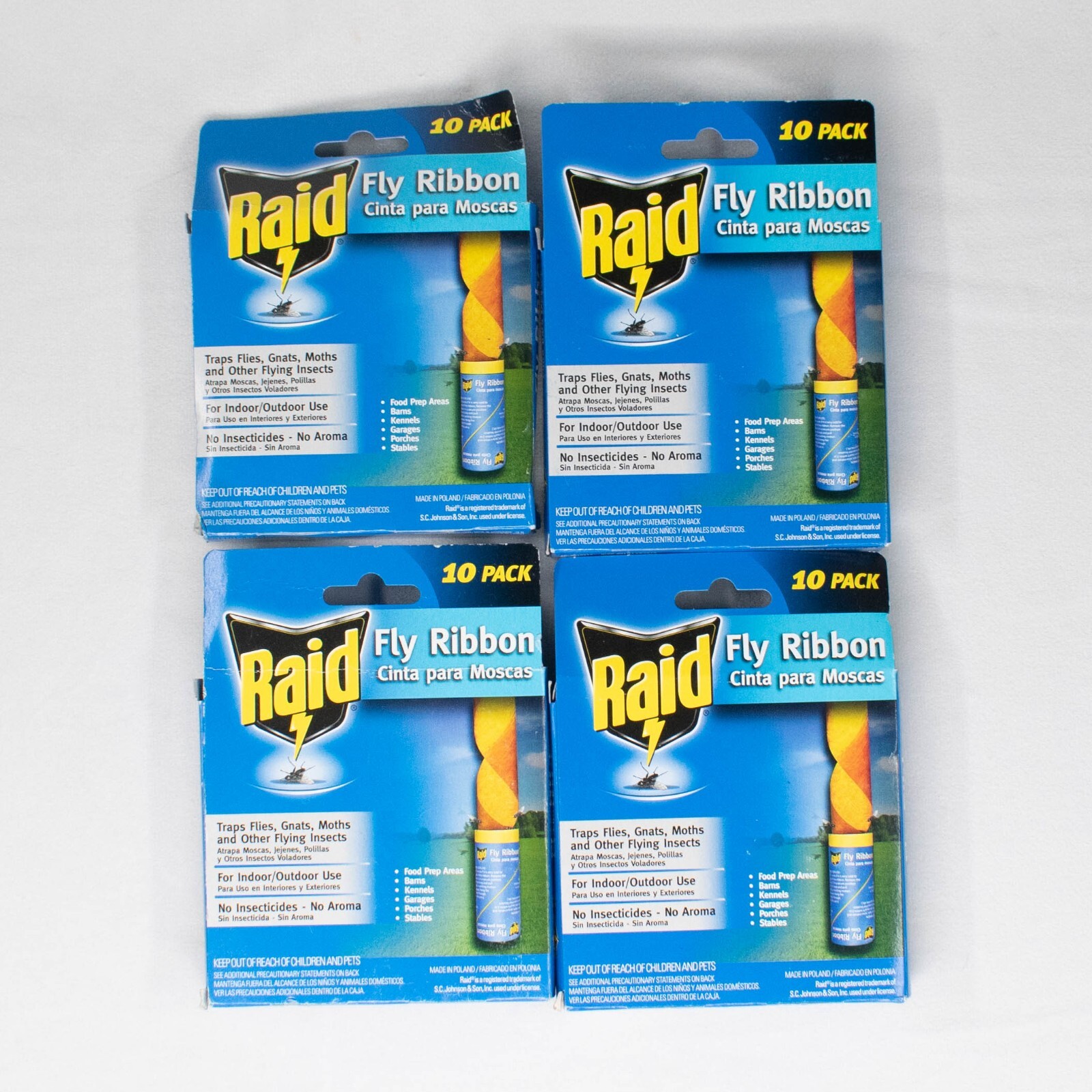 4X Raid Glue Strip Fly Ribbon Flying Insect Bug Trap 10 Pack Fly Catcher FR10