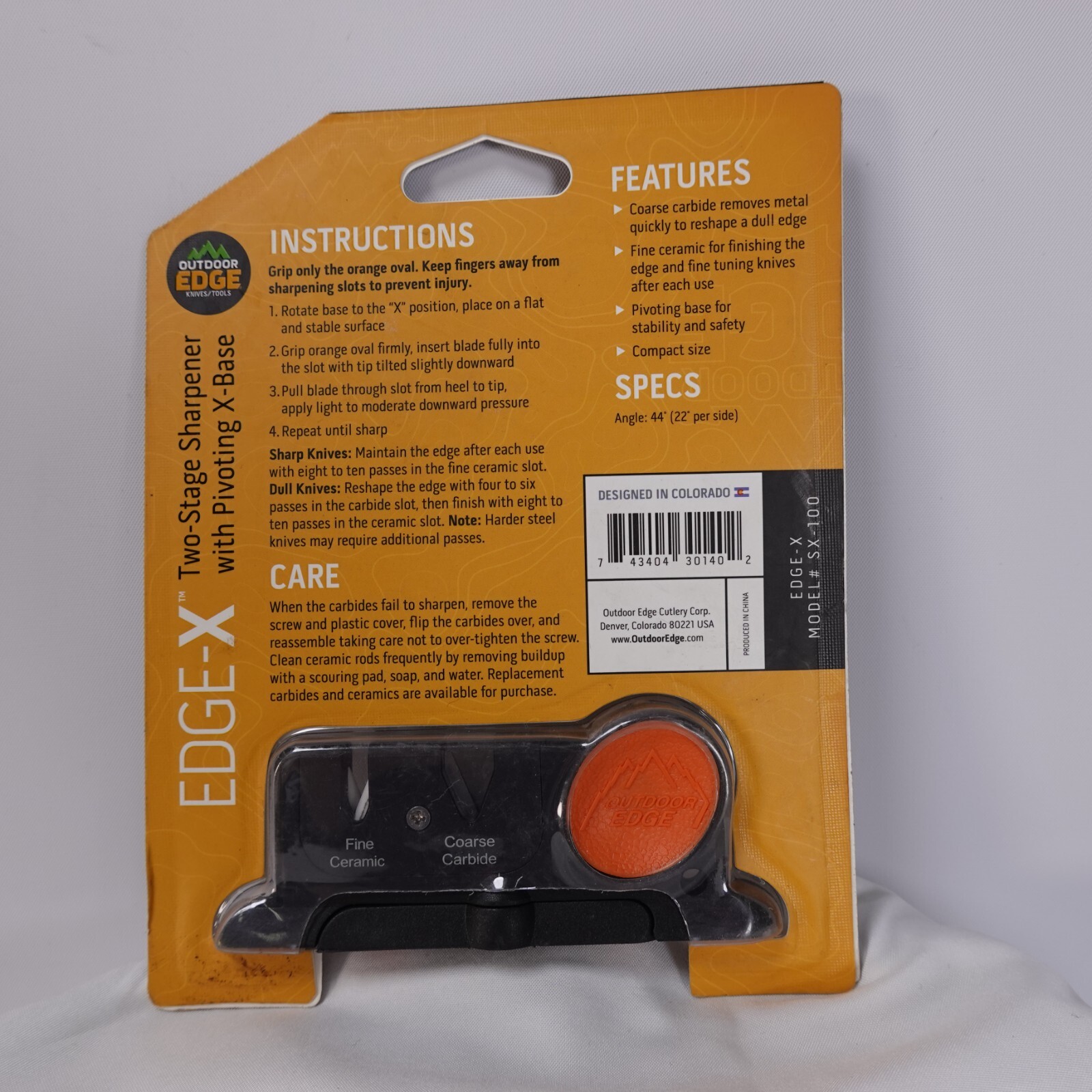 Outdoor Edge NEW Edge-X Two Stage Sharpener With Pivoting Base
