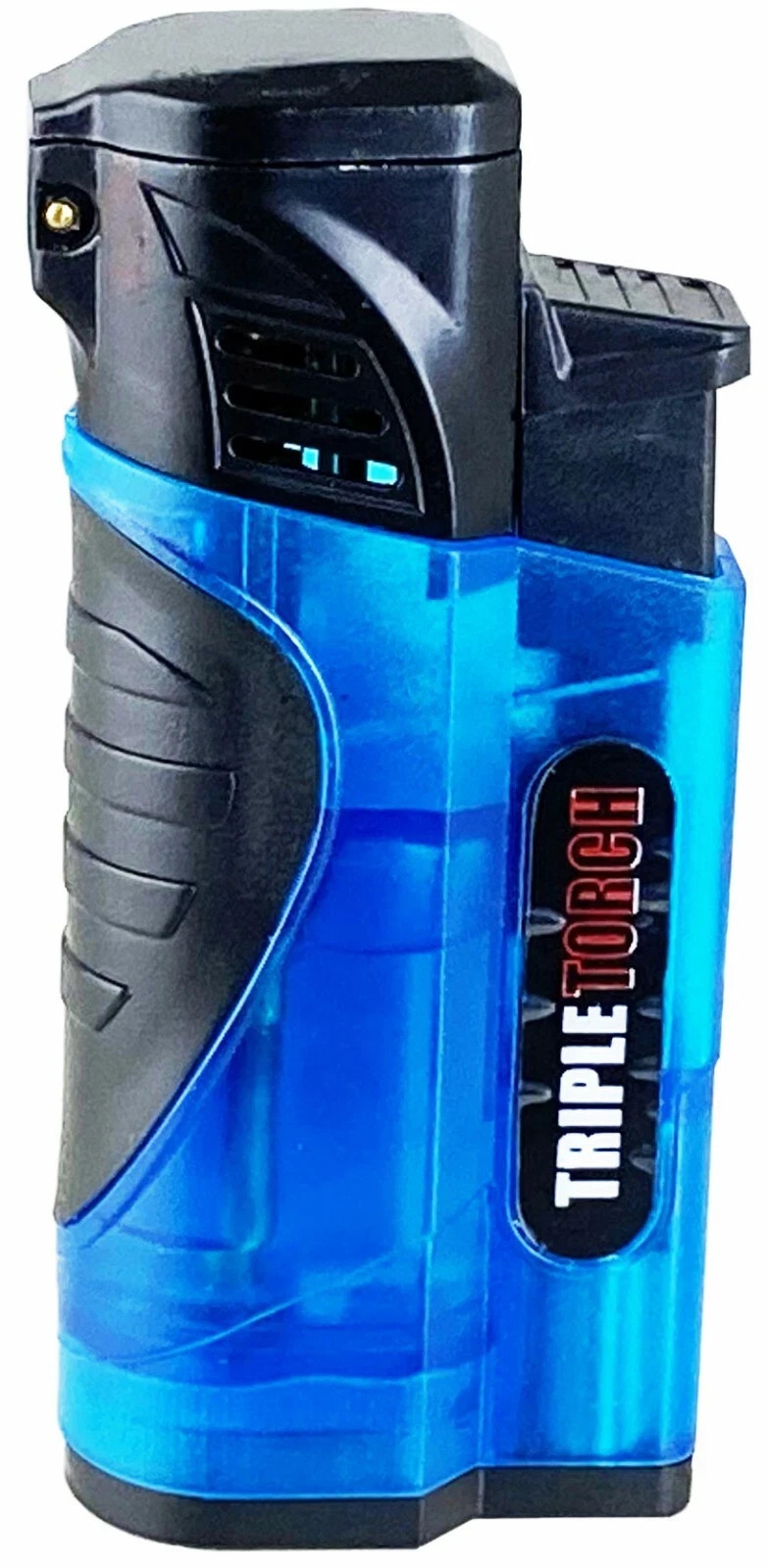4 PACK QUAD Clear Color Torch Lighter Adjustable Flame W/Cigar Puncher